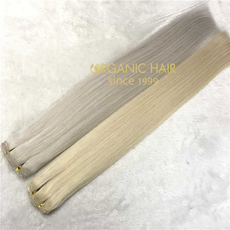 Full cuticle remy human hair extensions-- hand tied weft #60#60A  C45